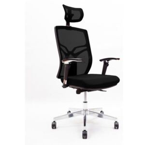 Kancelářská židle X8 s opěrkou hlavy a područkami, černá