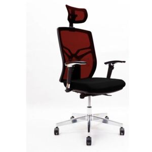 Kancelářská židle X8 s opěrkou hlavy a područkami, červená