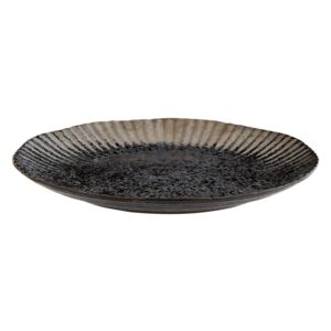 Černý keramický talíř Black Silver Plate