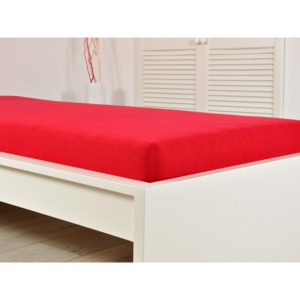 Jersey elastické prostěradlo 180x200 červená (170g/m2)