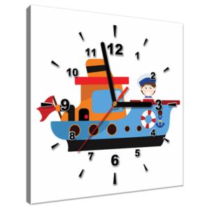 Tištěný obraz s hodinami Rybářská loďka ZP4049A_1AI