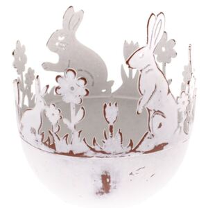 Kovový dekorativní držák na vajíčka s králíkem Dakls