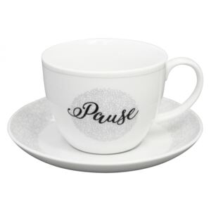Porcelánový šálek s podšálkem Pause