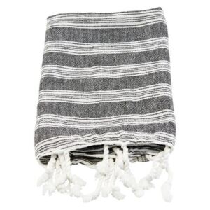 Bavlněný ručník Hammam Black 90 x 45 cm