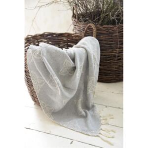 Pléd z recyklované bavlny Woven Grey