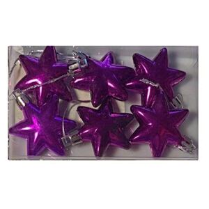 Vánoční ozdoby hvězda 5 cm sada 6 ks fialové lesklé