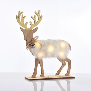ACA DECOR Vánoční LED sob s kožešinkou