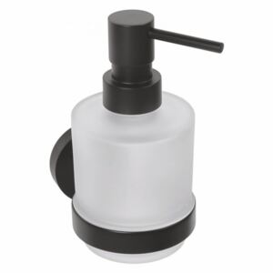 Sapho X-ROUND BLACK dávkovač mýdla, mléčné sklo, 200ml, černá XB101