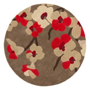 Flair Rugs koberce Ručně všívaný kusový koberec Infinite Blossom Red kruh - 135x135 (průměr) kruh cm