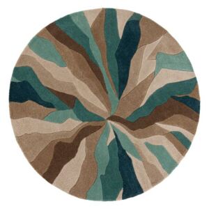 Flair Rugs koberce Ručně všívaný kusový koberec Infinite Splinter Teal kruh - 135x135 (průměr) kruh cm