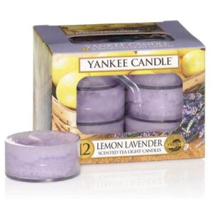 Yankee Candle - čajové svíčky Lemon Lavender 12ks (Čistá a přívětivá vůně… pudrově svěží směs šťavnatého citrónu a sladkých levandulových květů.)