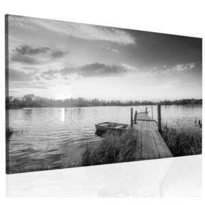 Obraz černobílé jezero (60x40 cm) - InSmile ®