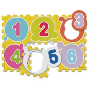 Hračka puzzle pěnové Čísla 30x30 cm, 6 ks, 12m+