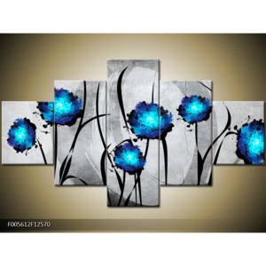 Abstraktní obraz - modré květiny (F005612F12570)