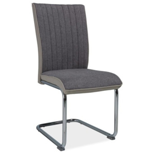 Jídelní židle s čalouněním v šedé látce se světle šedými boky KN669