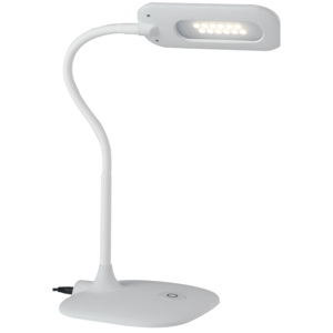 LEDT-DARWIN-WHITE stolní lampaLED 4,8W silikon a kov v bílé barvě