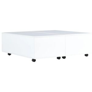 Konferenční stolek bílý s vysokým leskem | 100x100x35 cm