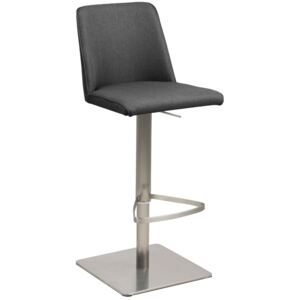 SCANDI Tmavě šedá látková barová židle Avanda 52-78,5 cm