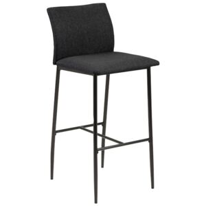 Scandi Tmavě šedá látková barová židle Presley 77 cm
