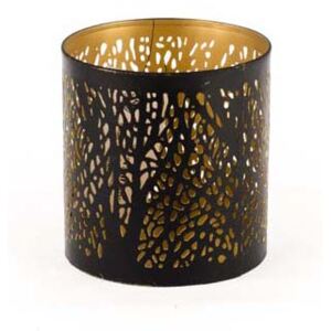 Casa de Engel - svícen podzimní strom, černý se zlatým vnitřkem, 10 cm (Nová luxusní řada kovových svícnů, která při rozsvícení vytváří efektní odrazy na stěně.)