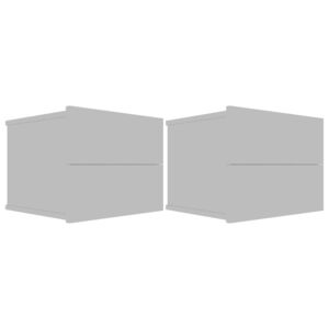 Noční stolky - dřevotříska - 2 ks - šedé s vysokým leskem | 40x30x30 cm