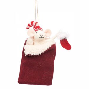 Vánoční ozdoba Mouse in Sleeping Bag