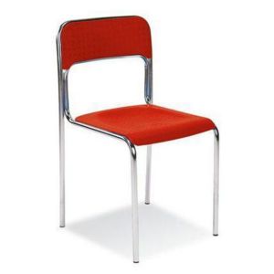 Plastová jídelní židle Cortina Chrom, červená