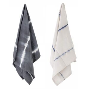 Bavlněná utěrka Grey Tie Dye 70×45 cm - set 2 ks (kód LETO21 na -20 %)