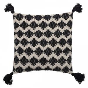 Bavlněný pletený polštář Black White 45×45 cm