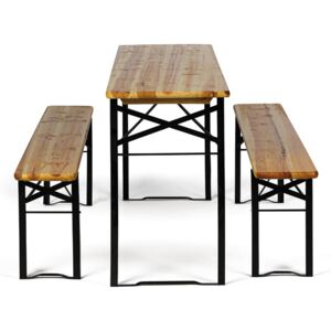 Zahradní pivní set bez opěradel - 2x lavice, 1x stůl