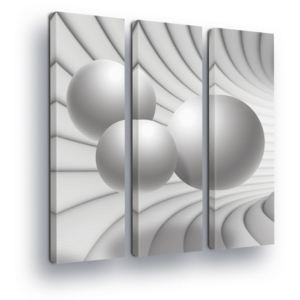 Obraz na plátně - Bílý Tunel s Koulemi v 3D 3 x 30x100 cm