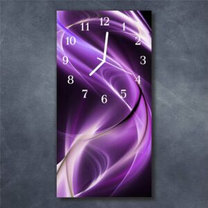 E-shop24, 60x30 cm, Hnn16021351 Nástěnné hodiny obrazové na skle - Abstrakt fialový