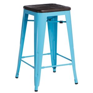 Barová židle Iris Wood 75cm modrá kartáčovaná borovice
