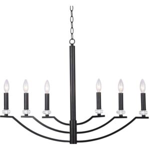 Závěsné rustikální osvětlení na řetězu GARLAND, 6xE14, 40W, černé