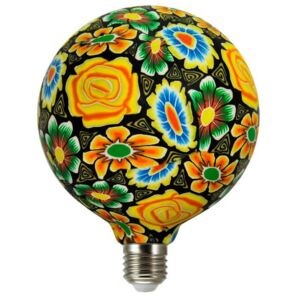 LED dekorativní žárovka JAZZ, E27, G125, 4W, 1900K, teplá bílá, různobarevná