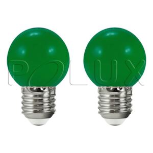 2x náhradní LED žárovka do světelného řetězu KANATA, E27, G45, 0,5W, zelené světlo