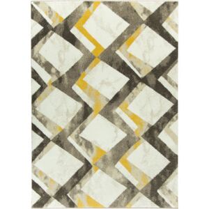 Moderní kusový koberec LUX VERSO 2276A žlutý / bílý Rozměr: 120x170 cm