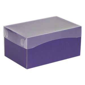 Dárková krabička s průhledným víkem 200x125x100/40 mm, fialová