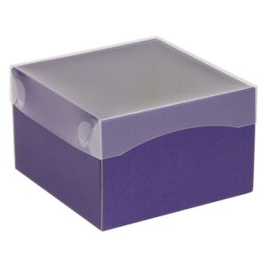Dárková krabička s průhledným víkem 150x150x100/40 mm, fialová