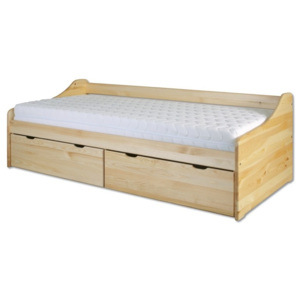 Dřevěná klasická postel se zásuvkami o šířce 90 cm typ KL130 KN095