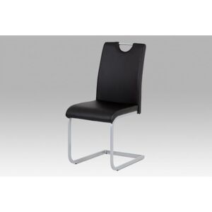 Jídelní židle koženka černá / šedý lak
