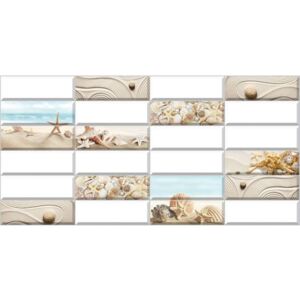 Grace, 960 x 480 mm, 6.E0517 PVC obkladové 3D panely Dlaždice mušle a pláž