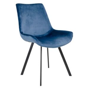 Designová židle Brinley modrý samet
