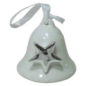 Zvonek keramický bílý s hvězdou