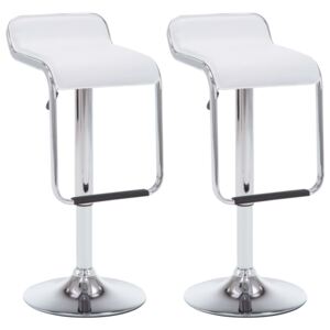 Otočné barové stoličky z umělé kůže 2 ks - bílé | 34,5x50,5x89 cm
