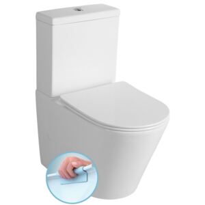 Sapho PACO WC kombi Rimless + Slim Soft Close sedátko, spodní/zadní odpad, bílá