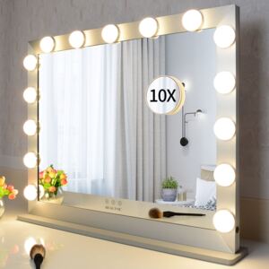 Stolní zrcadlo make-up MMIRO 70 x 55,2 cm | stříbrná
