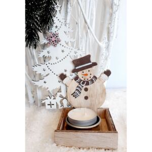 Vánoční dekorace - svícínek se sněhulákem