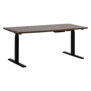 Elektrický nastavitelný psací stůl 130 x 72 cm tmavé dřevo a černá UPLIFT II
