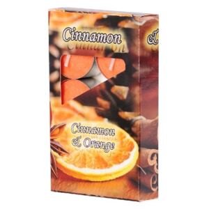 Čajové 6ks Cinnamon & Orange vonné lis. svíčky